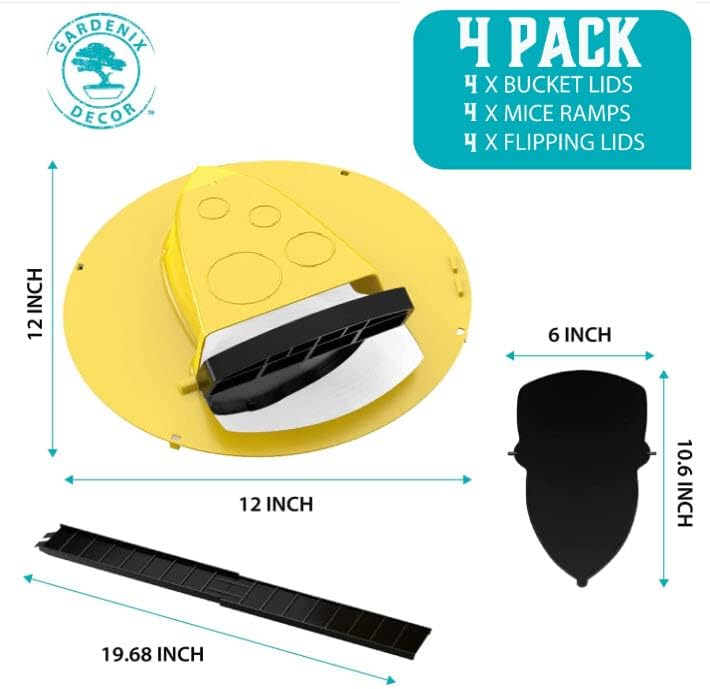 Velvaro 4-Pack Bucket Lid Mouse Trap