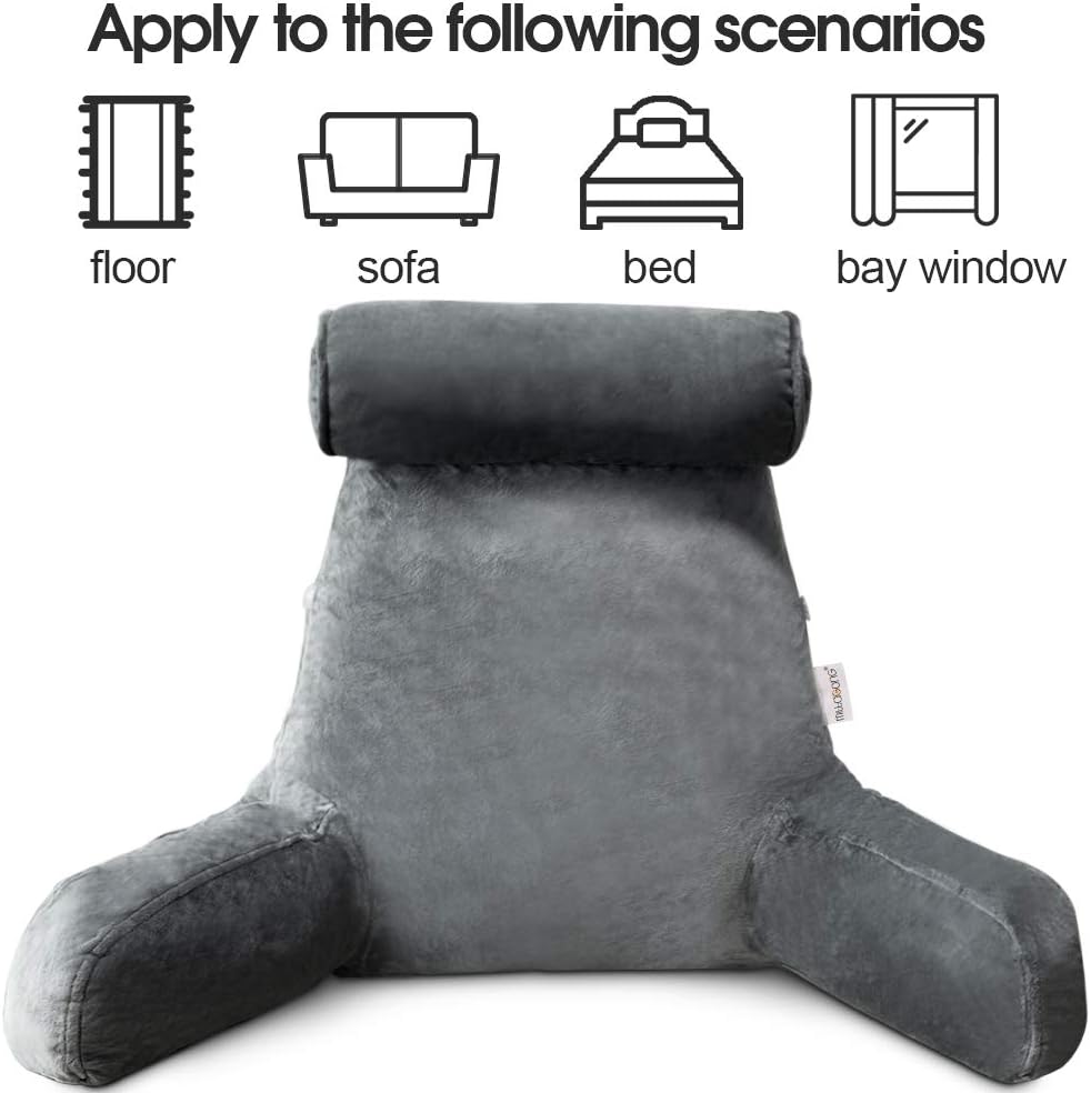 Velvaro Reading Bed Pillow with Arms