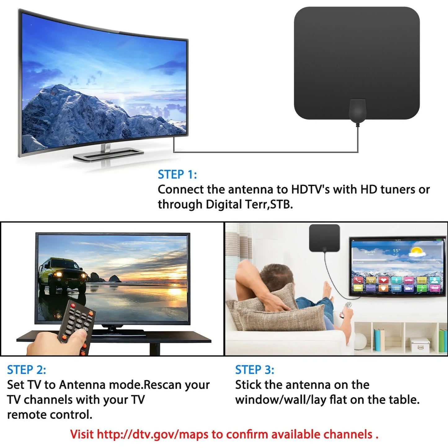 Velvaro 300-Mile HDTV Indoor Antenna