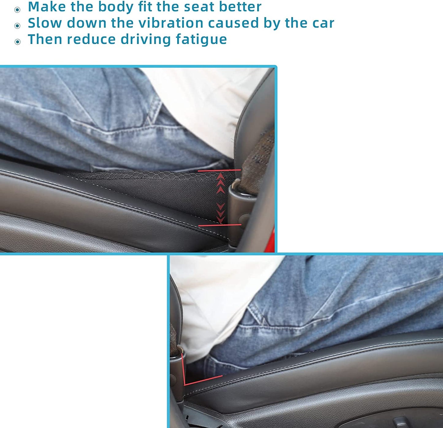 Velvaro Car Seat Cushion Shorter Drivers