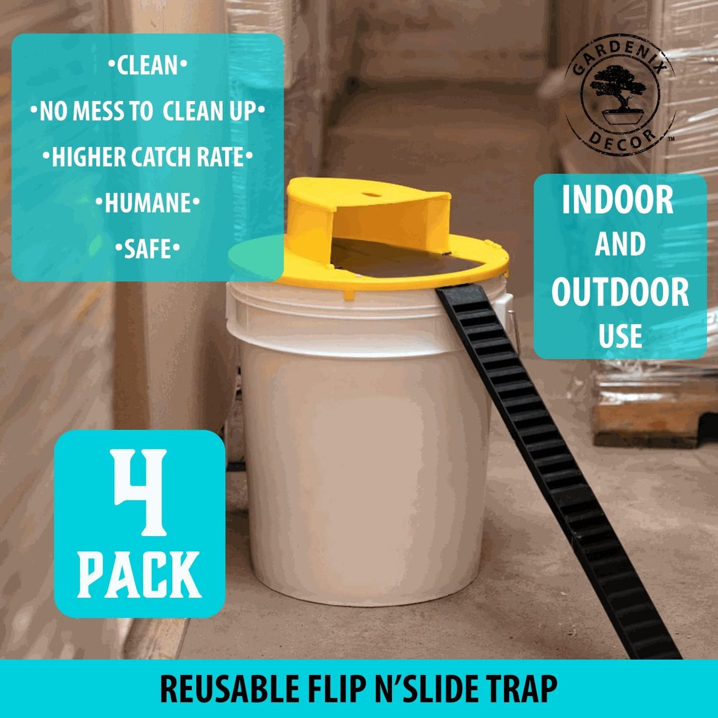 Velvaro 4-Pack Bucket Lid Mouse Trap