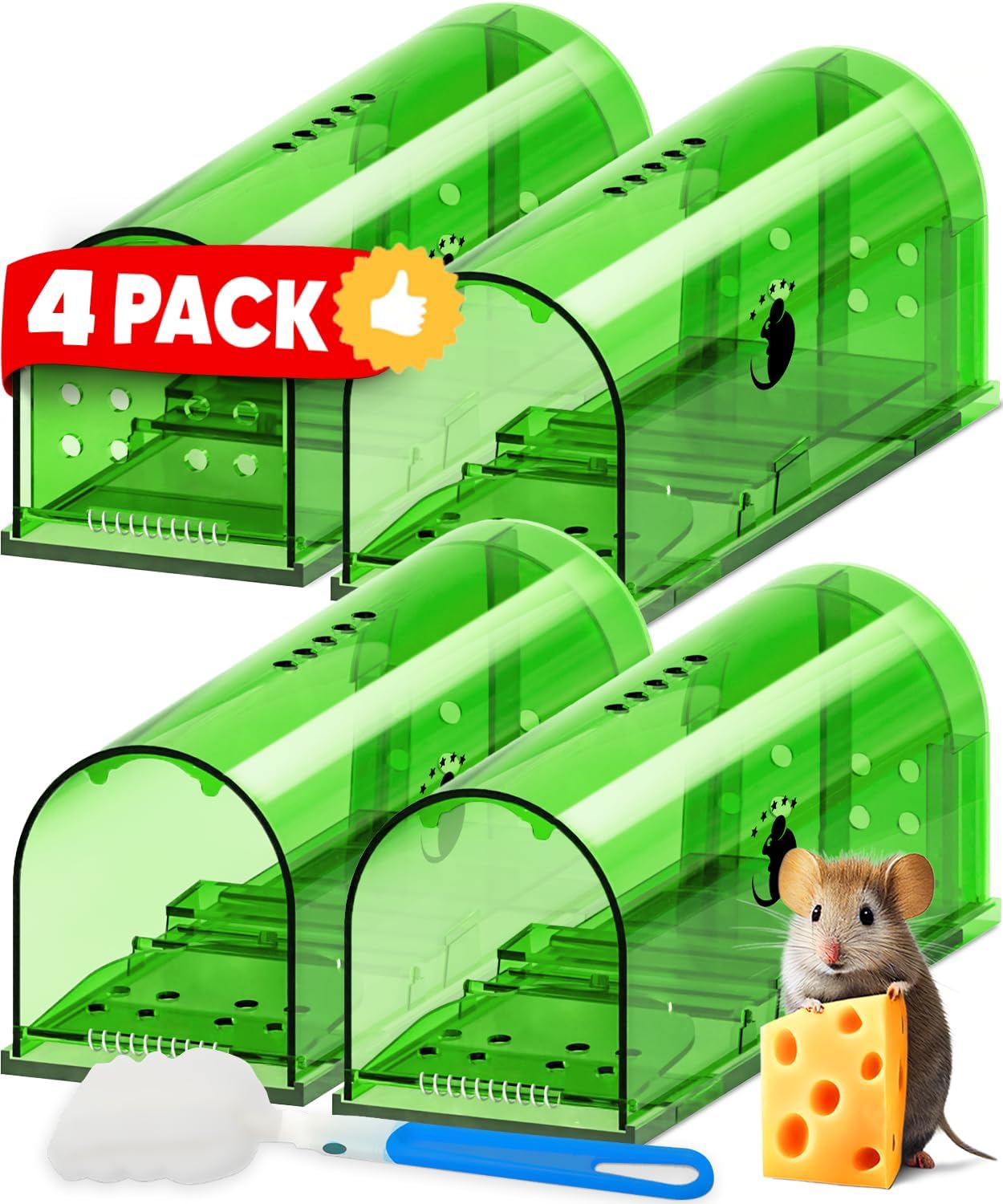 Velvaro 4-Pack Humane Mouse Trap