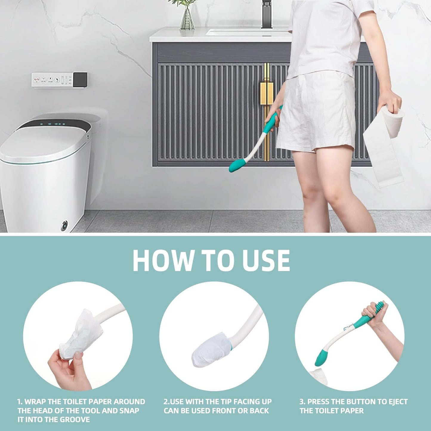 Velvaro Long-Reach Toilet Wiping Aid 2-Pack