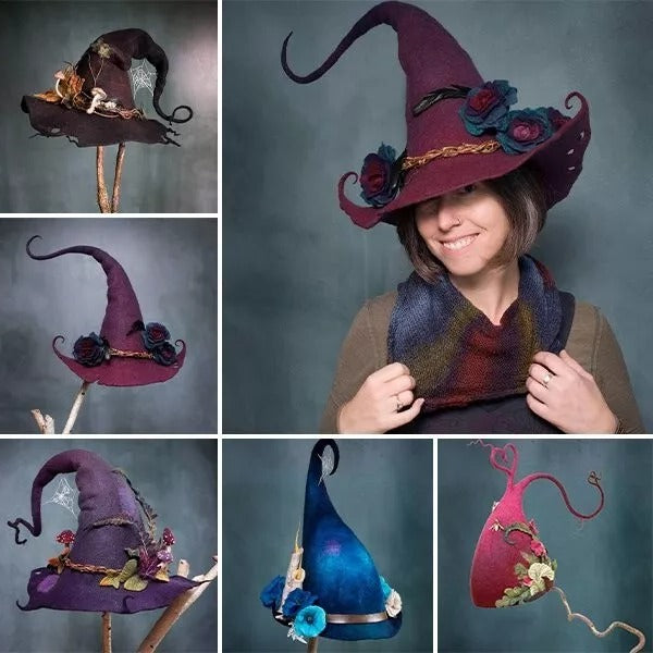 Velvaro Halloween Felt Witch Hat