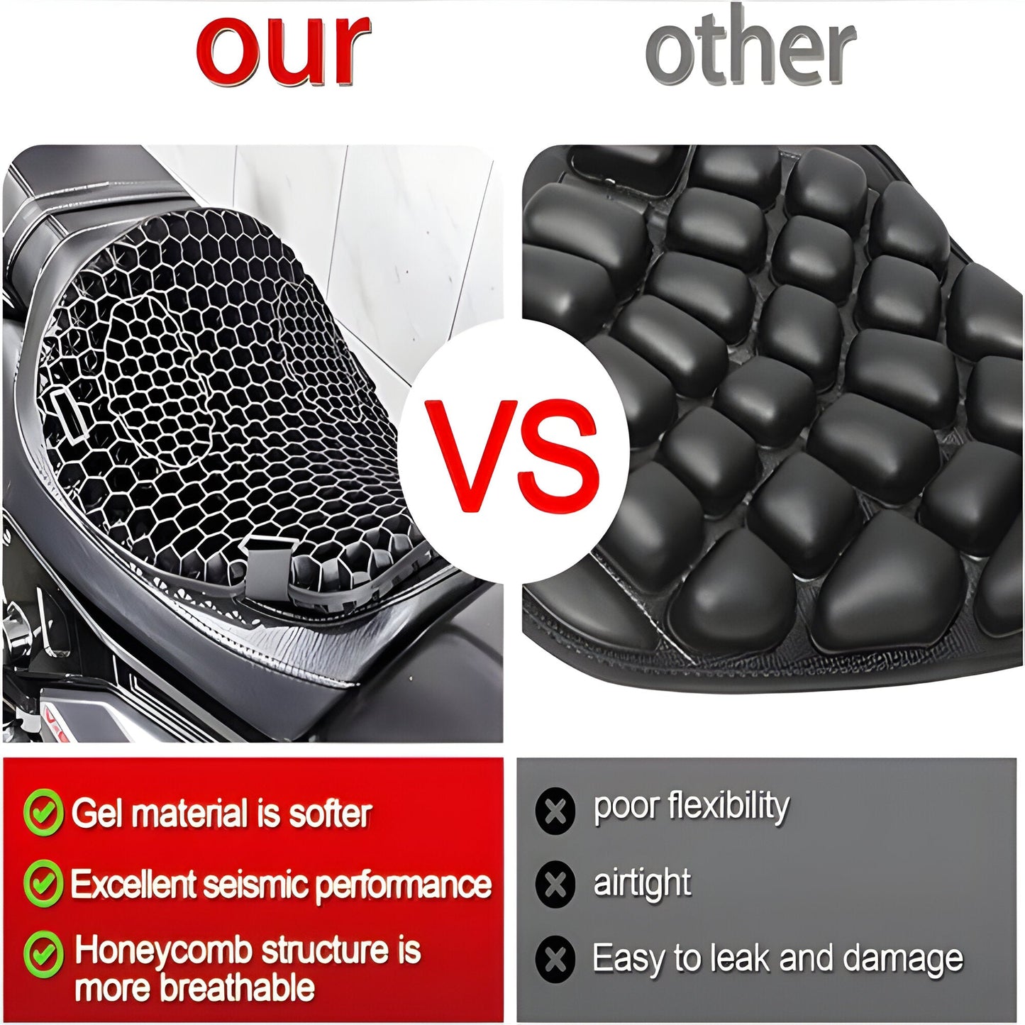 Velvaro Motorcycle Gel Seat Pad