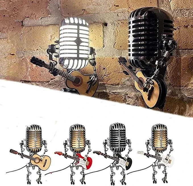 Velvaro Vintage Robot Guitar Lamp