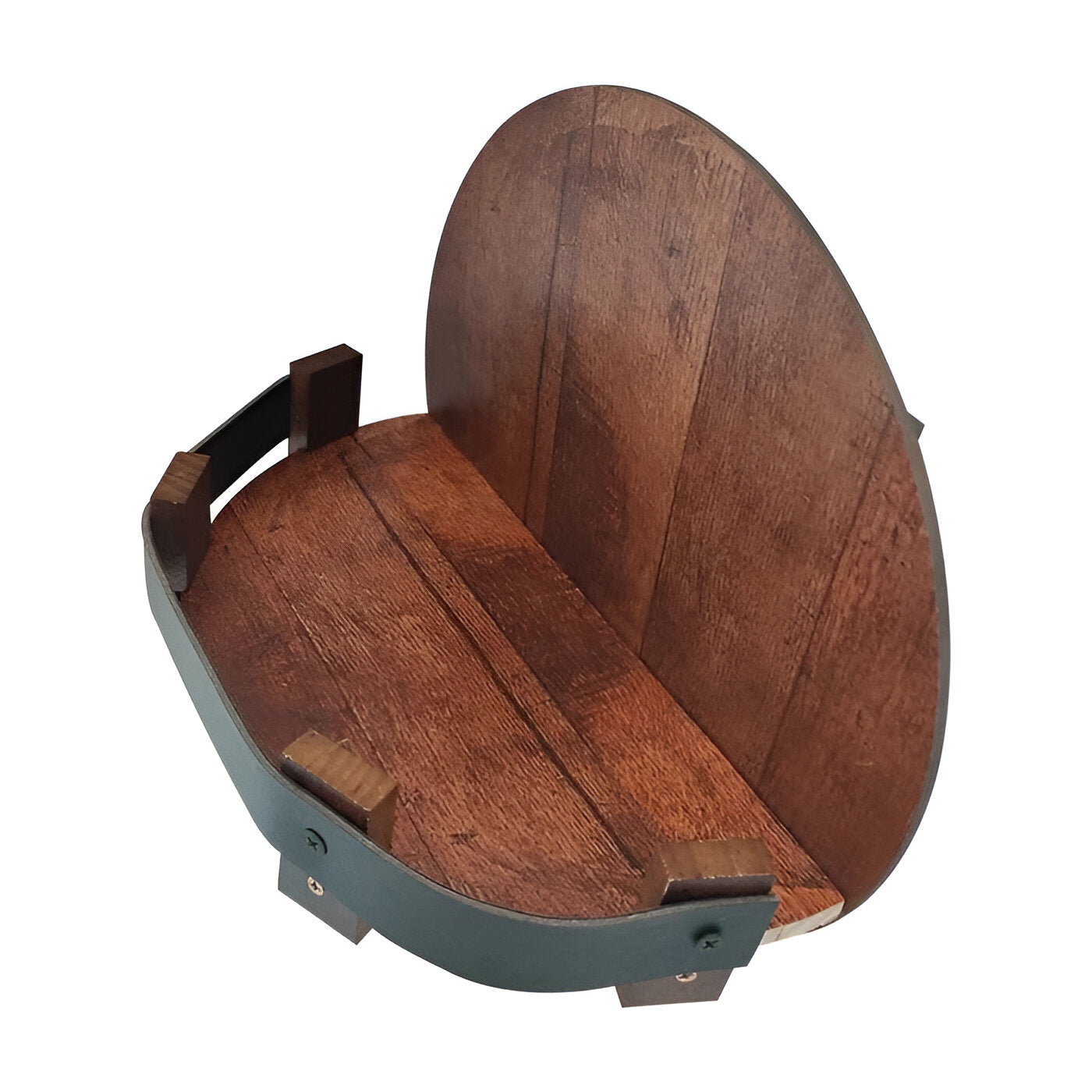 Velvaro Rustic Whiskey Barrel Bar Shelf