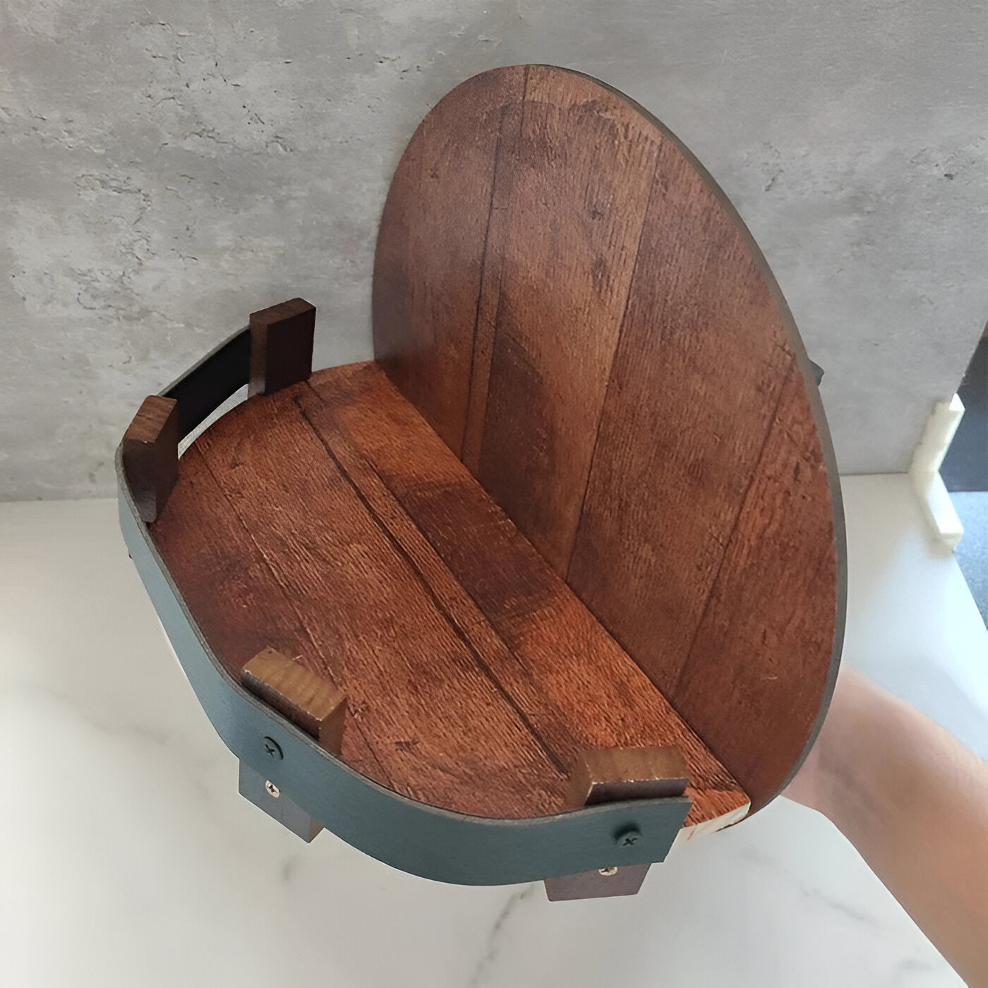 Velvaro Rustic Whiskey Barrel Bar Shelf