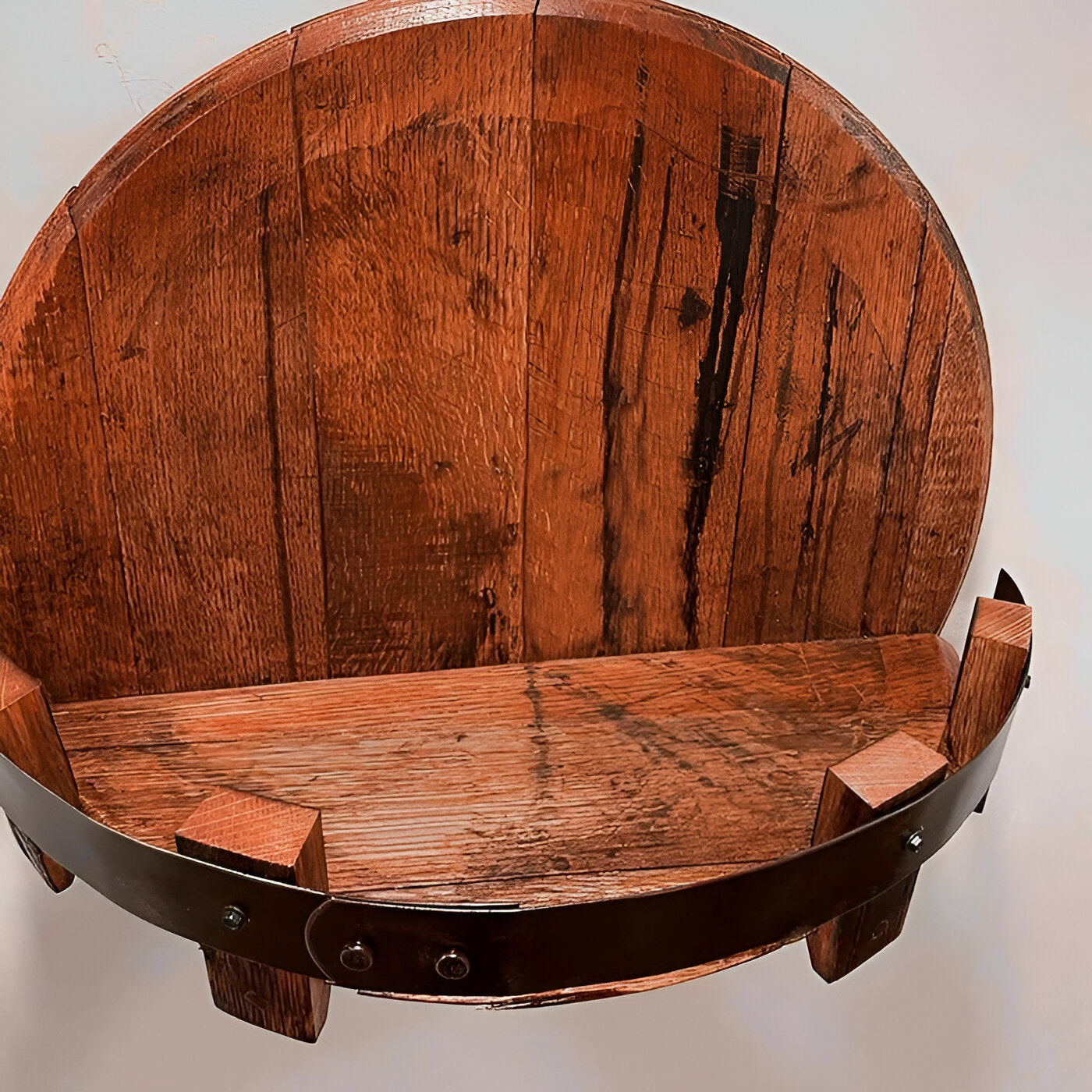 Velvaro Rustic Whiskey Barrel Bar Shelf