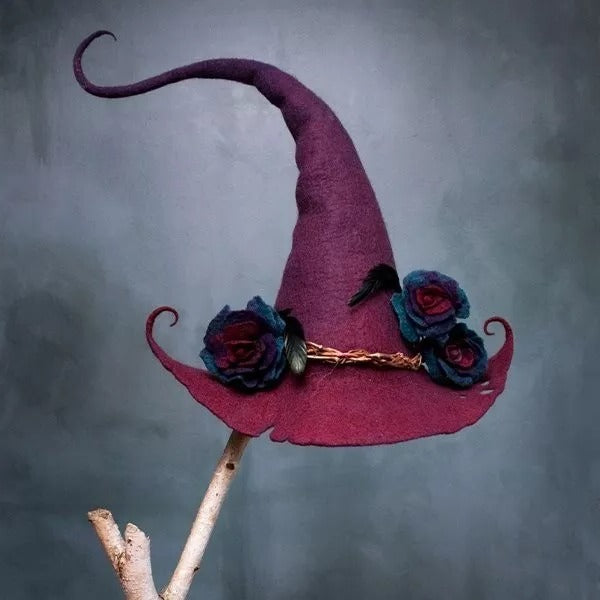 Velvaro Halloween Felt Witch Hat