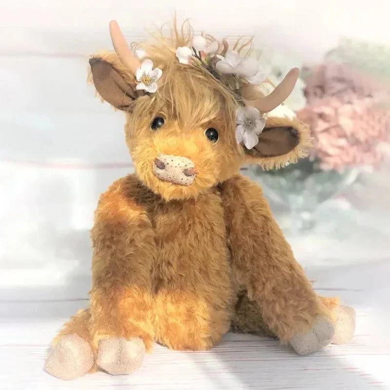 Velvaro Highland Cow Floral Garden Sculpture