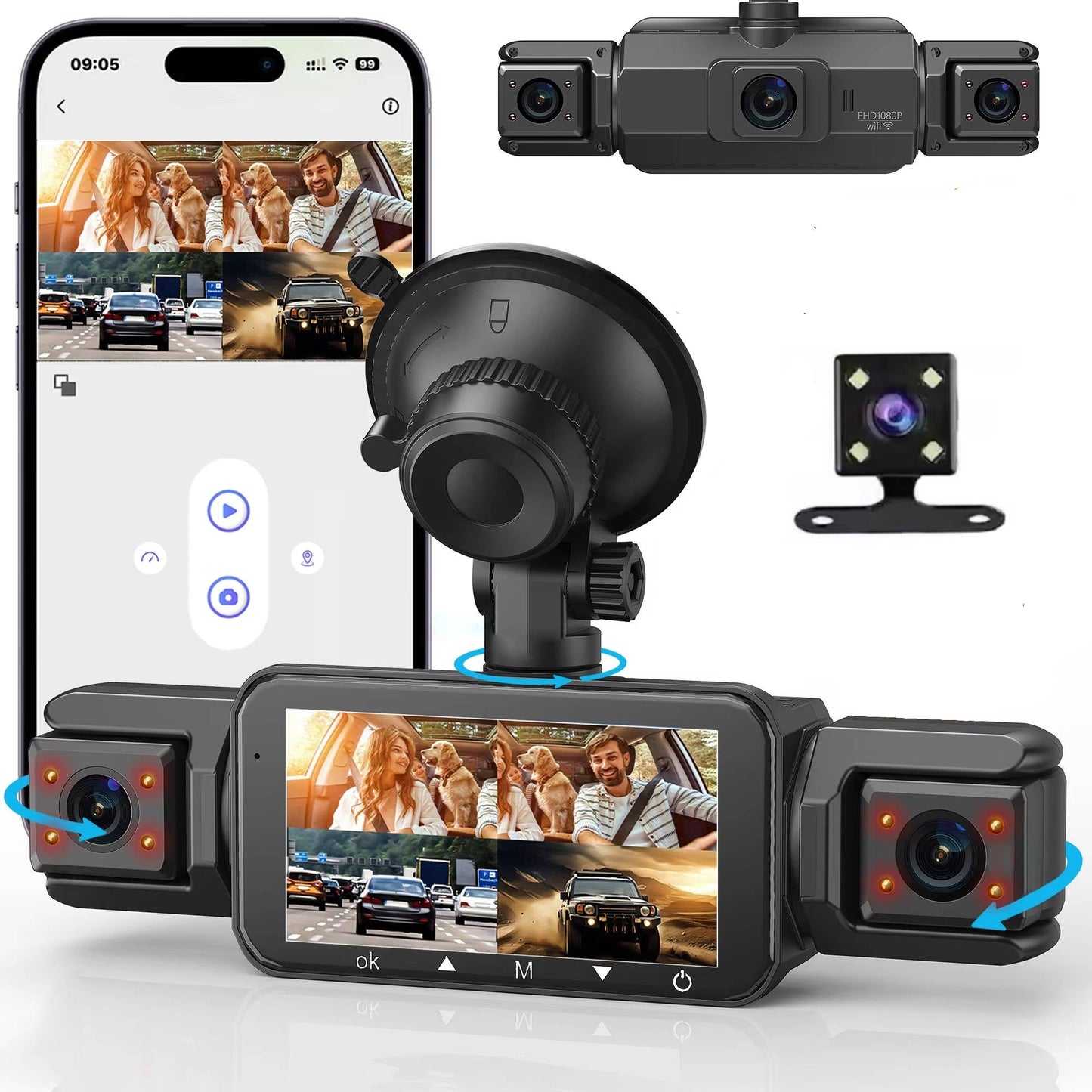Velvaro Wireless Dash Cam Front Rear