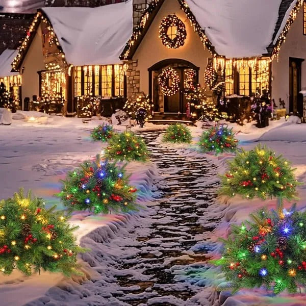 Velvaro Pre-Lit Christmas Tree Urn Filler