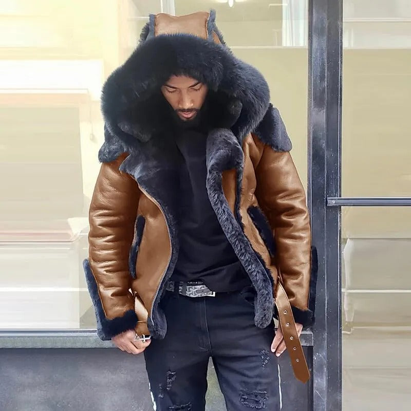 Velvaro Sheepskin Leather Biker Jacket