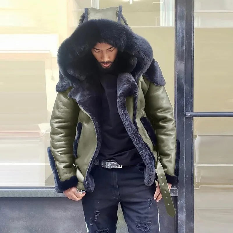Velvaro Sheepskin Leather Biker Jacket