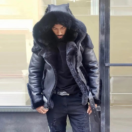 Velvaro Sheepskin Leather Biker Jacket