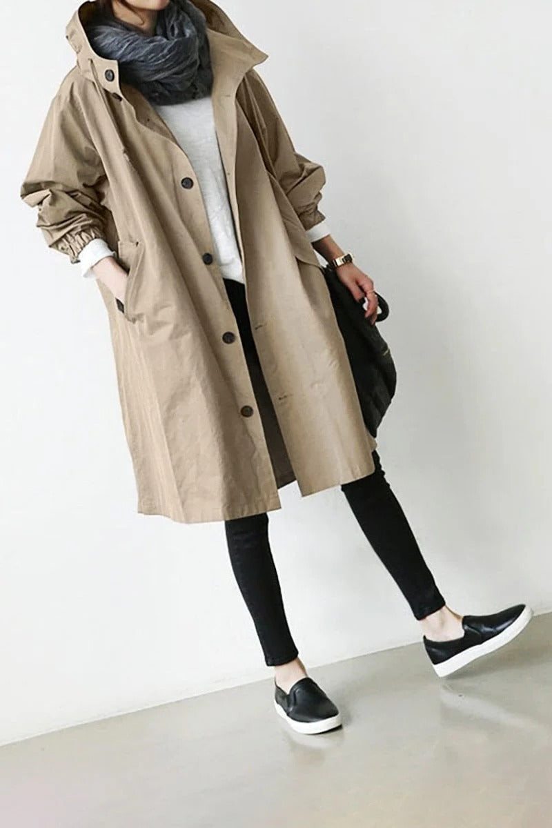 Velvaro Hooded Waterproof Trench Coat