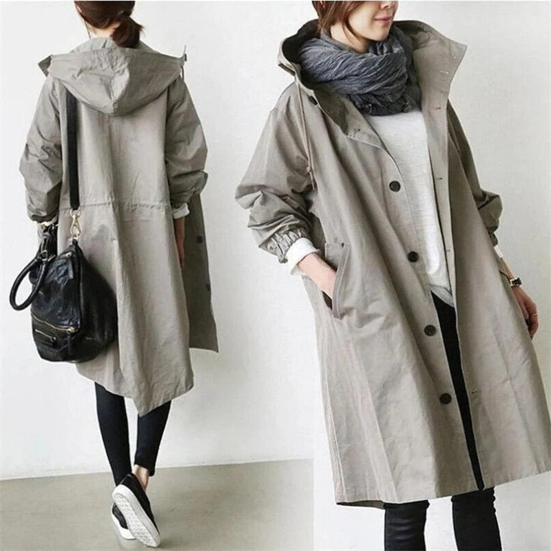Velvaro Hooded Waterproof Trench Coat