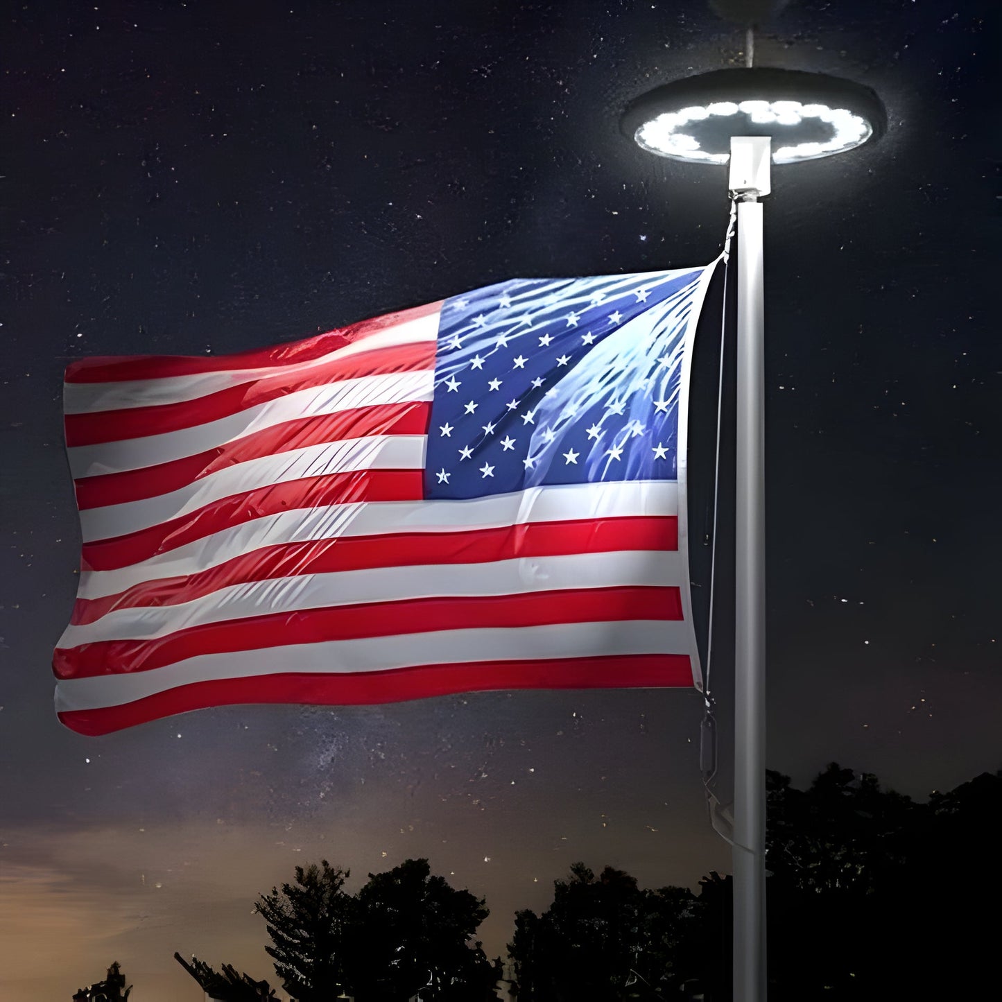 Velvaro Solar Flagpole LED Lights