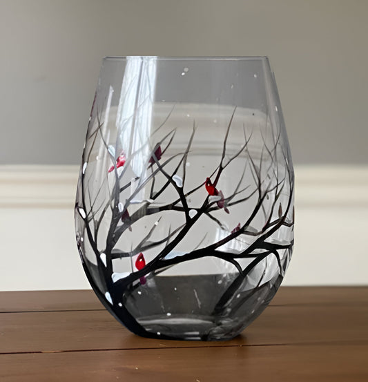 Velvaro Four Seasons Hand-Painted Wine Glasses