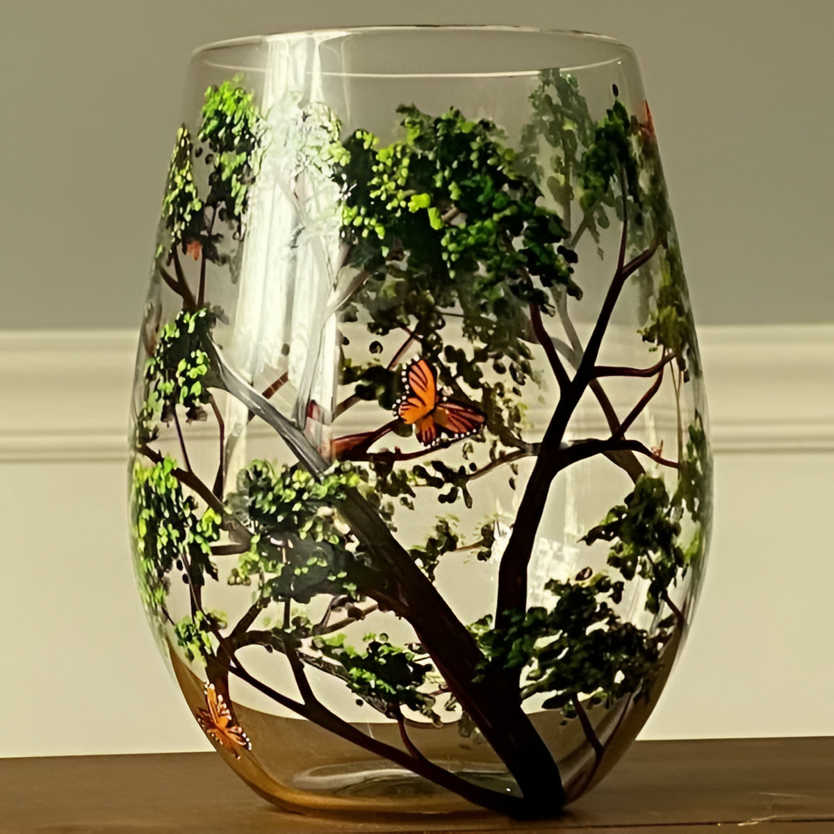 Velvaro Four Seasons Hand-Painted Wine Glasses