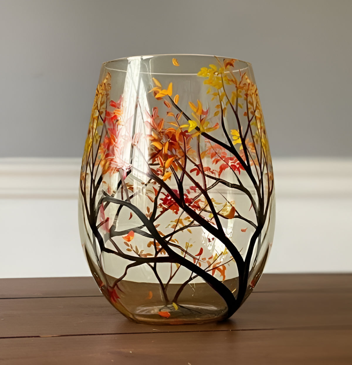 Velvaro Four Seasons Hand-Painted Wine Glasses