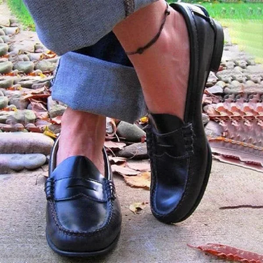 Velvaro Women's Vintage PU Leather Loafers