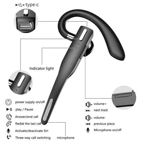 Velvaro Bluetooth Trucker Headset Dual Mic